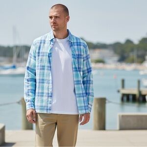 Vineyard Vines 🐳: Classic Fit Pastel Check Tucker Linen Shirt